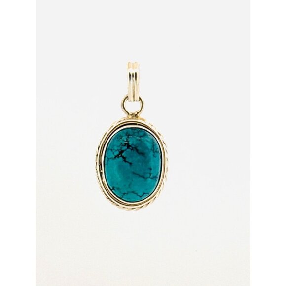 Vintage Sterling Silver 925 Turquoise Oval Pendant, No Chain, 9.0g Southwestern - Picture 10 of 10